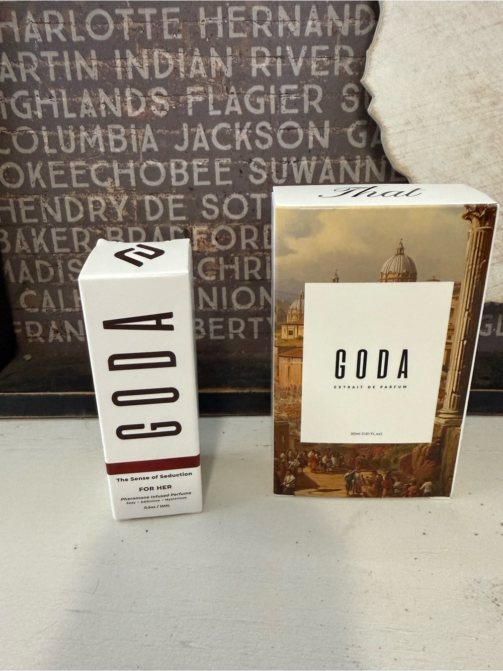 Lot of GODA parfume
Two full size bottles